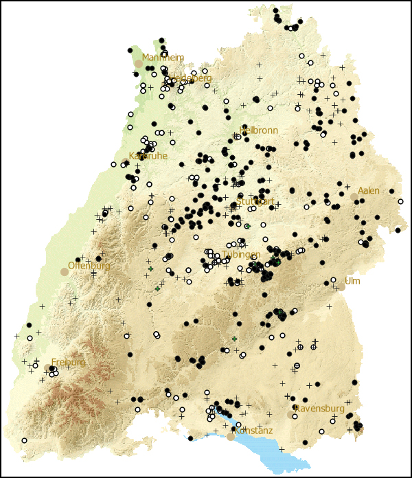 Verbreitung Alinda biplicata in Baden-Wuerttemberg