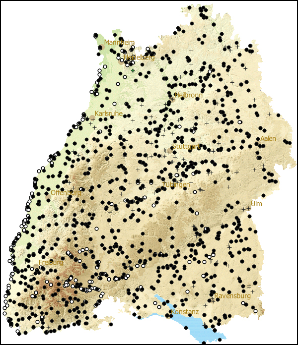 Verbreitung Ancylus fluviatilis in Baden-Wuerttemberg