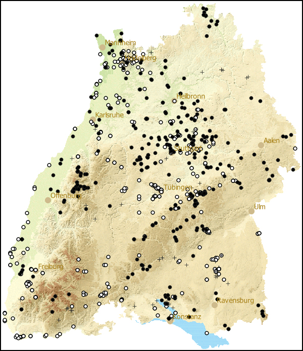 Verbreitung Arion (Arion) in Baden-Wuerttemberg