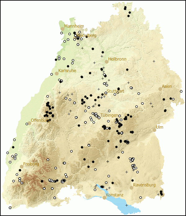 Verbreitung Arion (Carinarion) in Baden-Wuerttemberg