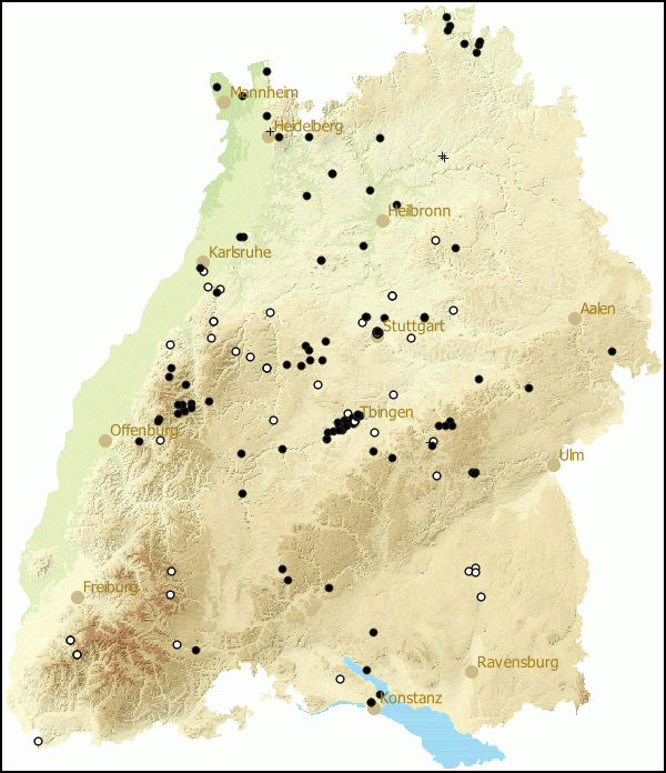 Verbreitung Arion (Kobeltia) distinctus in Baden-Wuerttemberg