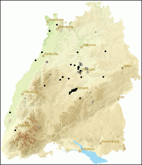 Verbreitung Arion (Kobeltia) hortensis in Baden-Wuerttemberg