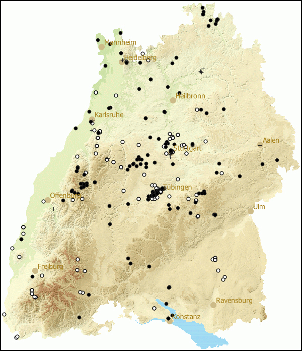 Verbreitung Arion (Kobeltia) in Baden-Wuerttemberg