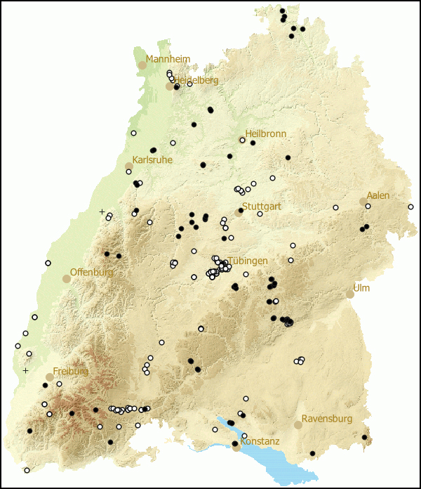 Verbreitung Boettgerilla pallens in Baden-Wuerttemberg