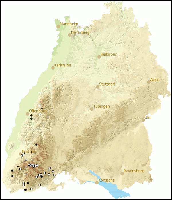 Verbreitung Bythinella badensis in Baden-Wuerttemberg