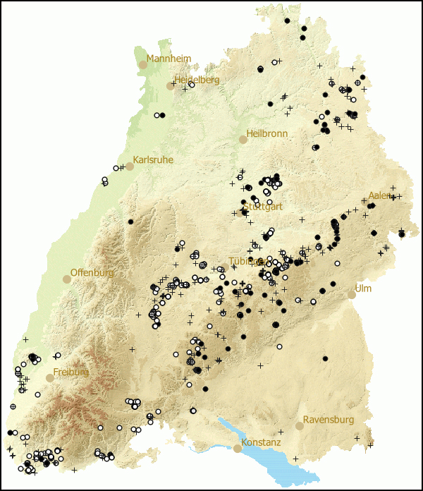 Verbreitung Bythiospeum spp. in Baden-Wuerttemberg