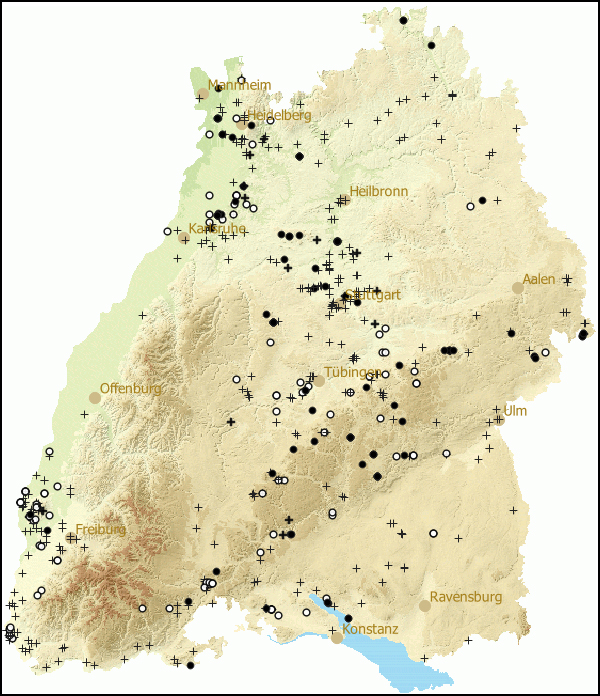 Verbreitung Candidula unifasciata in Baden-Wuerttemberg