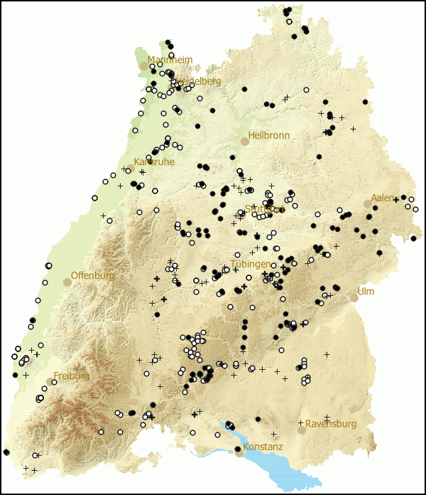 Verbreitung Cecilioides acicula in Baden-Wuerttemberg