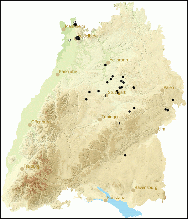 Verbreitung Charpentieria itala in Baden-Wuerttemberg