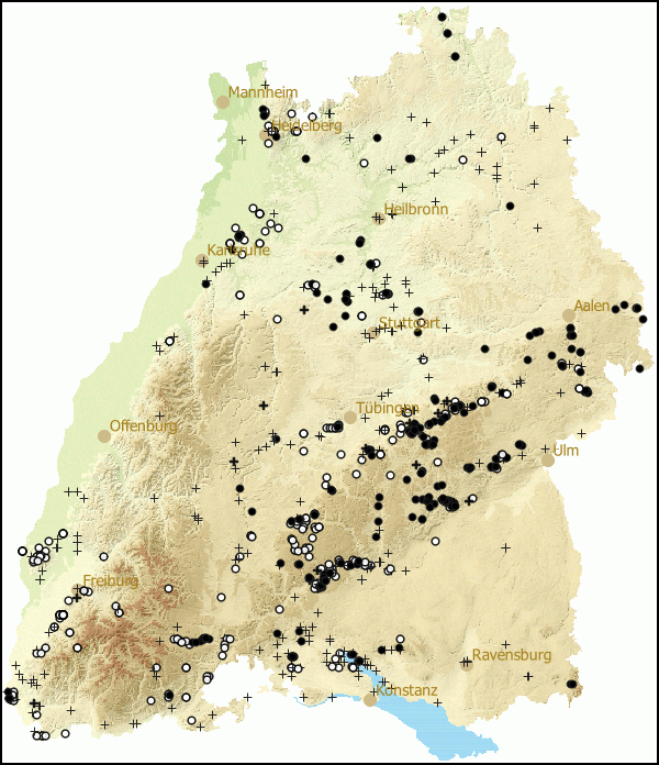 Verbreitung Clausilia rugosa parvula in Baden-Wuerttemberg