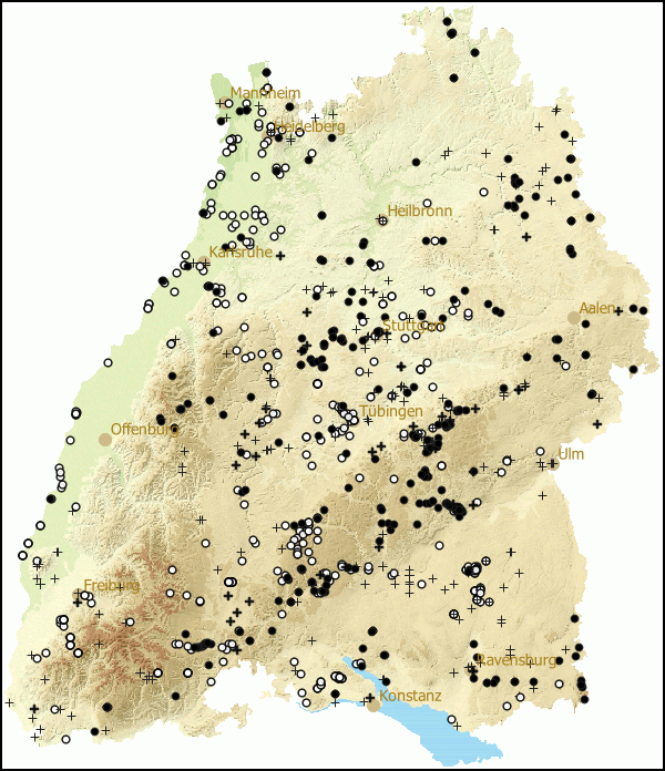 Verbreitung Cochlicopa lubrica in Baden-Wuerttemberg