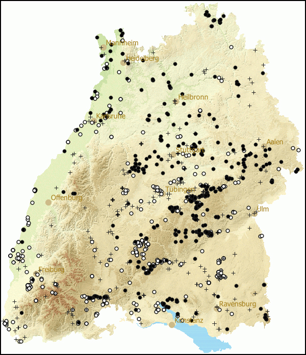 Verbreitung Cochlodina laminata  in Baden-Wuerttemberg