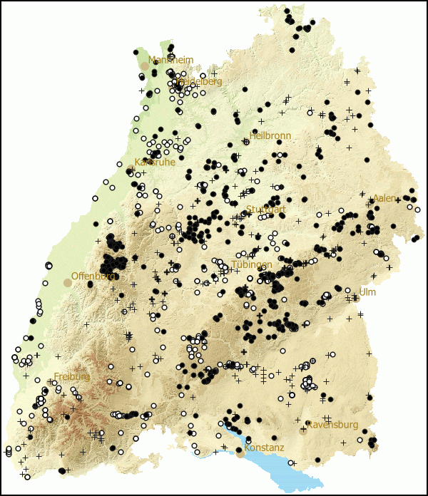 Verbreitung Discus rotundatus in Baden-Wuerttemberg