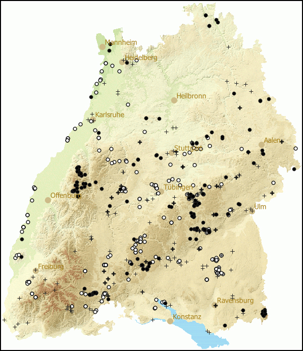 Verbreitung Euconulus fulvus in Baden-Wuerttemberg