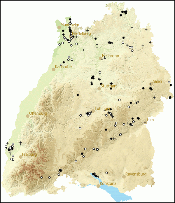 Verbreitung Euomphalia strigella in Baden-Wuerttemberg