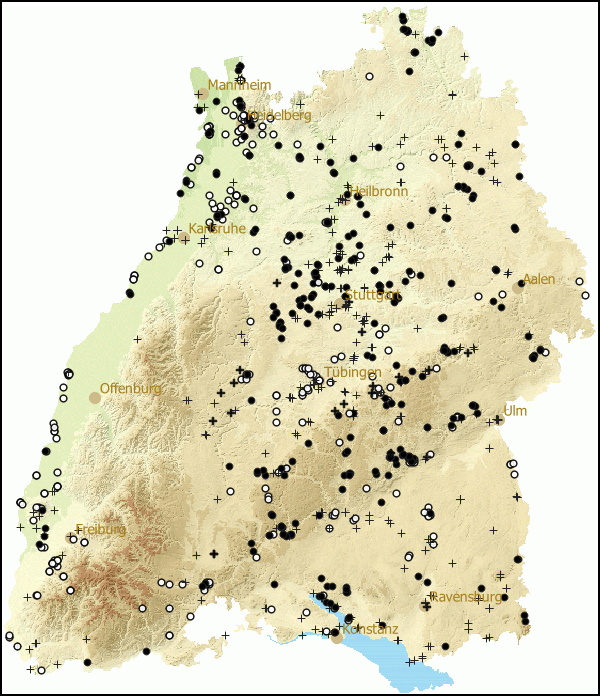 Verbreitung Fruticicola fruticum in Baden-Wuerttemberg