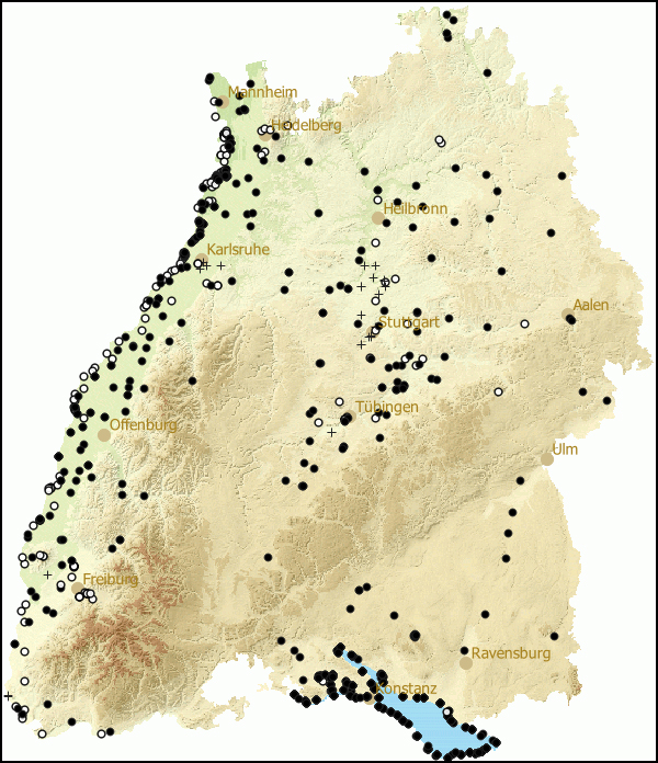 Verbreitung Haitia acuta in Baden-Wuerttemberg