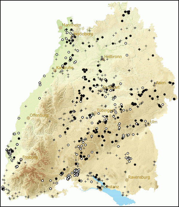 Verbreitung Helicella itala in Baden-Wuerttemberg