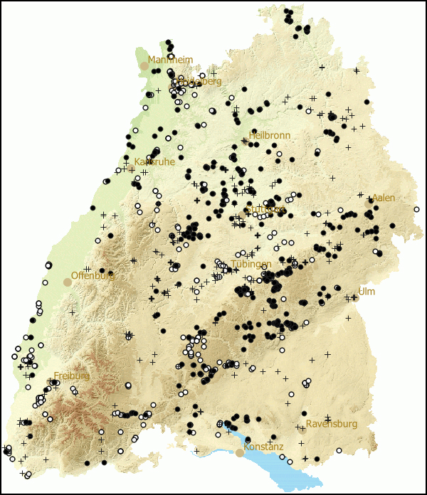 Verbreitung Helicodonta obvoluta in Baden-Wuerttemberg