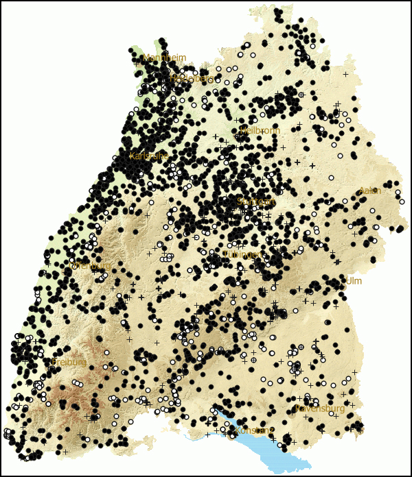 Verbreitung Helix pomatia in Baden-Wuerttemberg