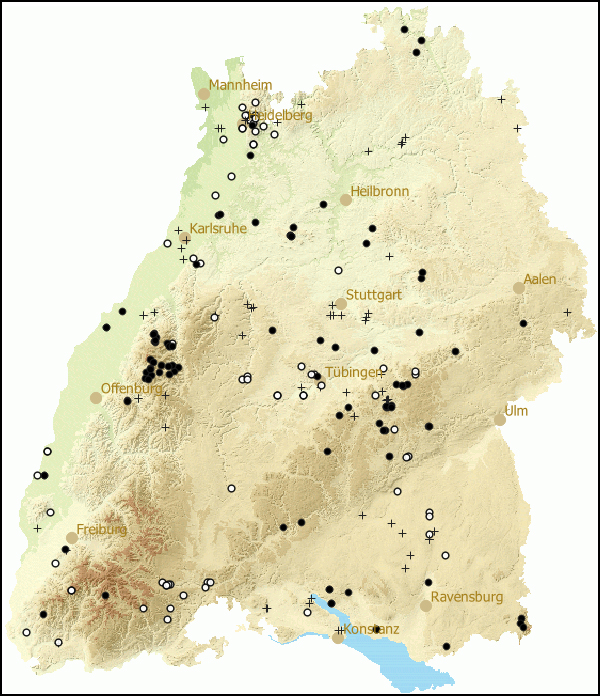 Verbreitung Lehmannia marginata in Baden-Wuerttemberg