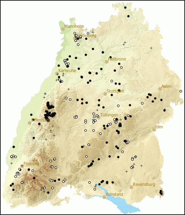 Verbreitung Limax cinereoniger in Baden-Wuerttemberg