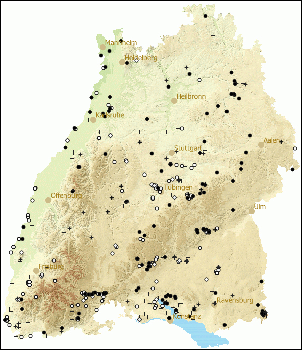 Verbreitung Macrogastra attenuata lineolata in Baden-Wuerttemberg