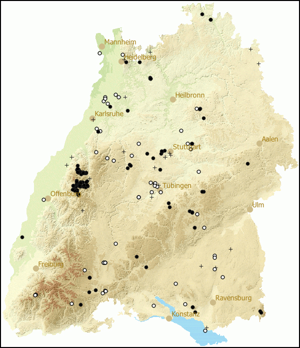 Verbreitung Malacolimax tenellus in Baden-Wuerttemberg
