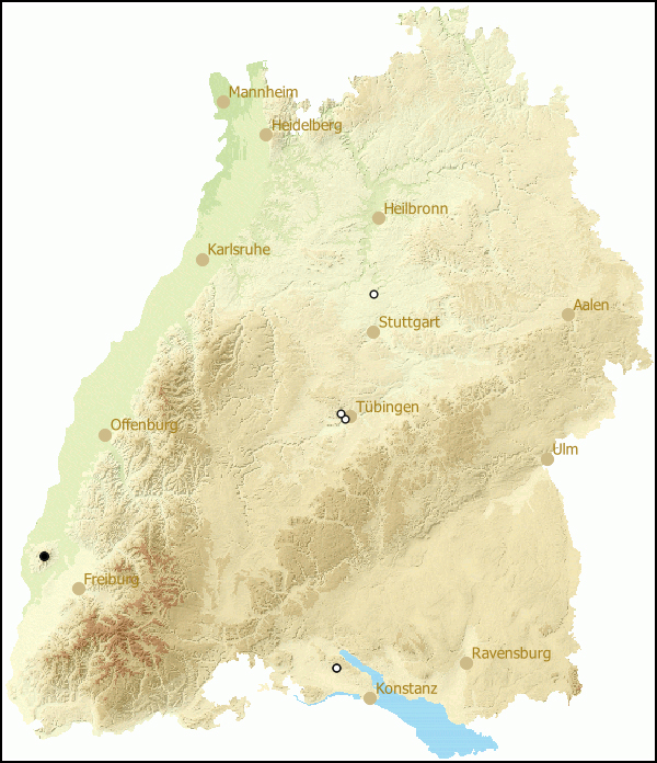 Verbreitung Melanoides tuberculatus in Baden-Wuerttemberg