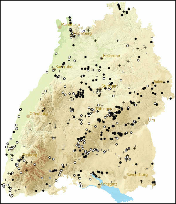 Verbreitung Merdigera obscura in Baden-Wuerttemberg