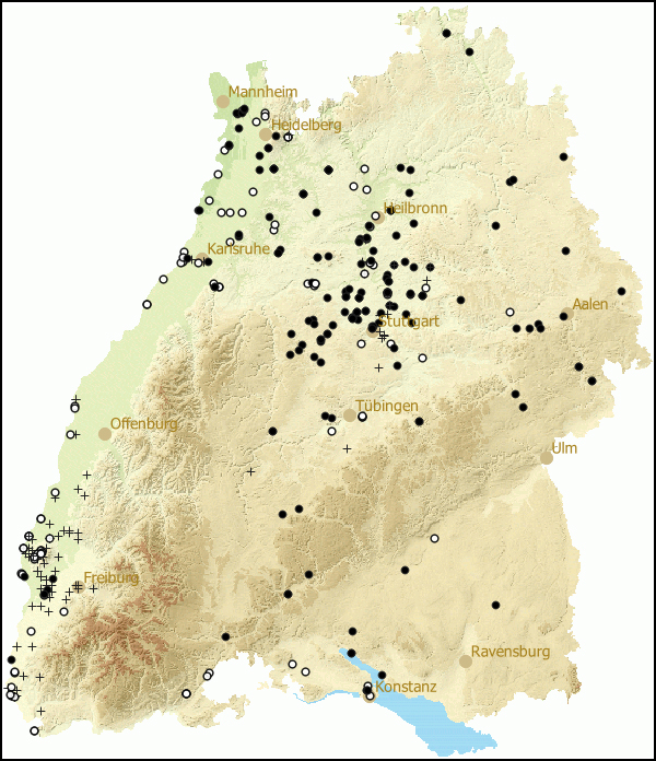 Verbreitung Monacha cartusiana in Baden-Wuerttemberg