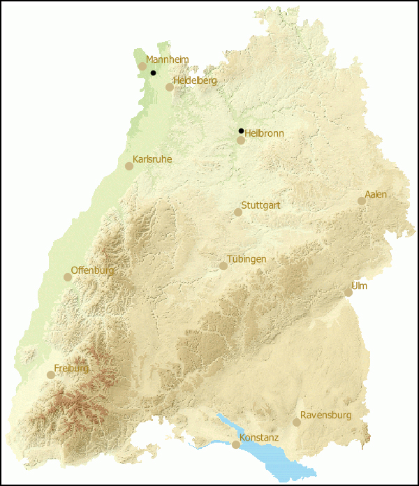 Verbreitung Musculium transversum in Baden-Wuerttemberg