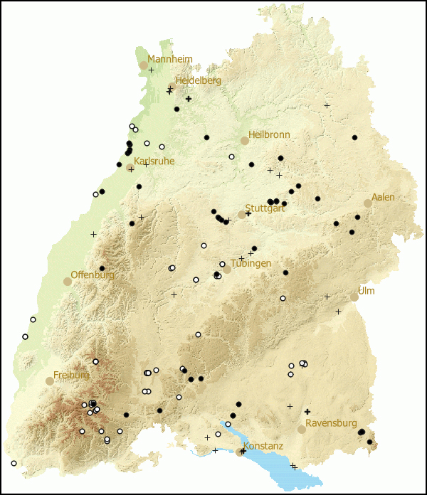 Verbreitung Pisidium obtusale in Baden-Wuerttemberg