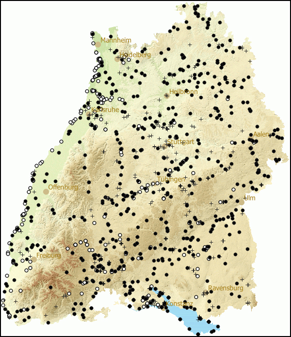 Verbreitung Radix balthica in Baden-Wuerttemberg