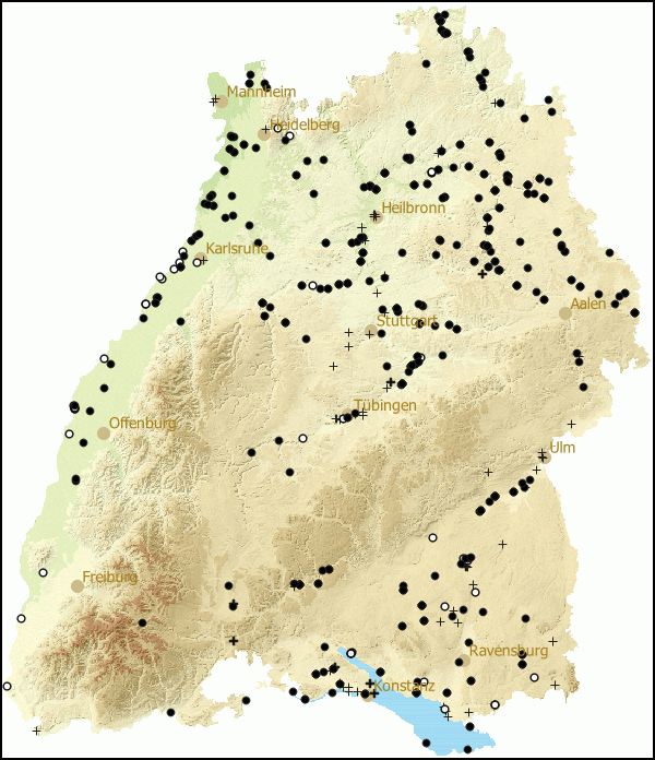 Verbreitung Sphaerium corneum in Baden-Wuerttemberg