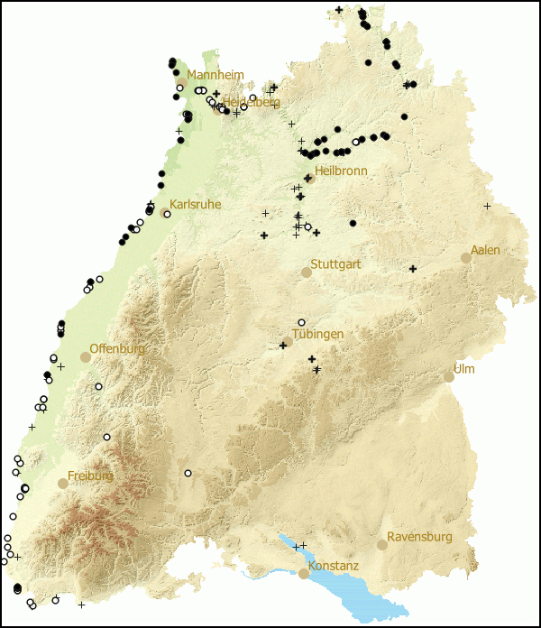 Verbreitung Theodoxus fluviatilis in Baden-Wuerttemberg