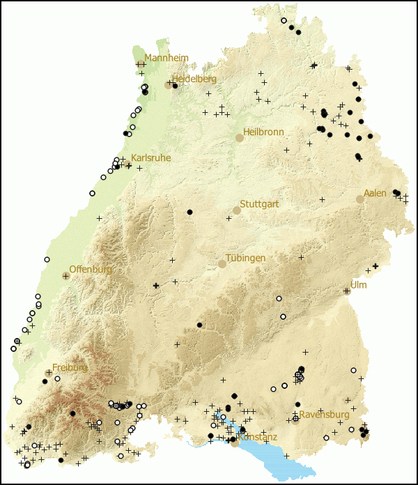 Verbreitung Trochulus sericeus in Baden-Wuerttemberg