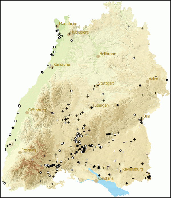 Verbreitung Trochulus villosus in Baden-Wuerttemberg