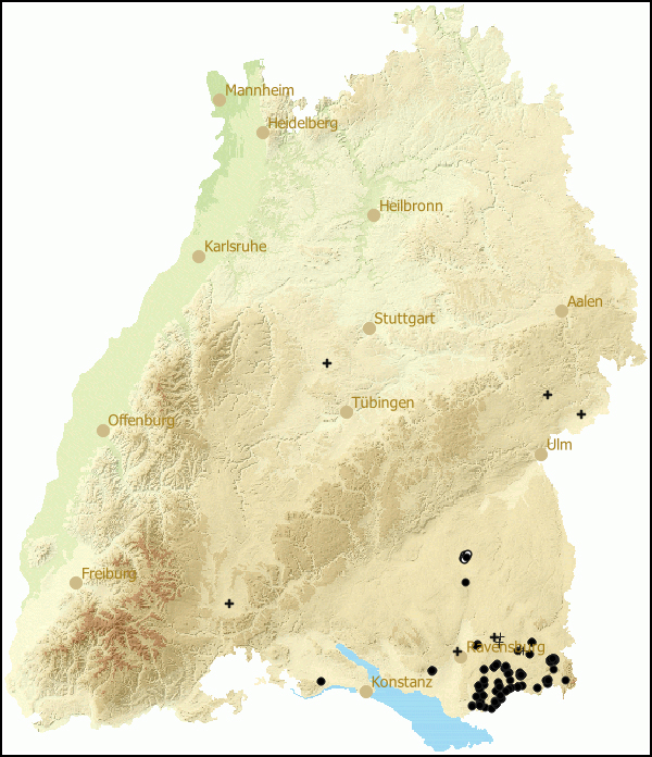 Verbreitung Vertigo geyeri in Baden-Wuerttemberg