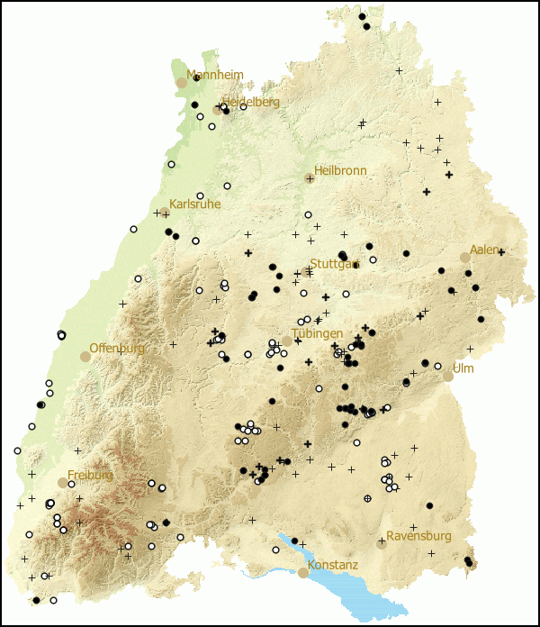 Verbreitung Vertigo pusilla in Baden-Wuerttemberg