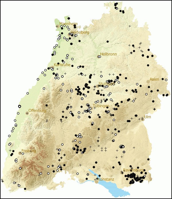 Verbreitung Vertigo pygmaea in Baden-Wuerttemberg