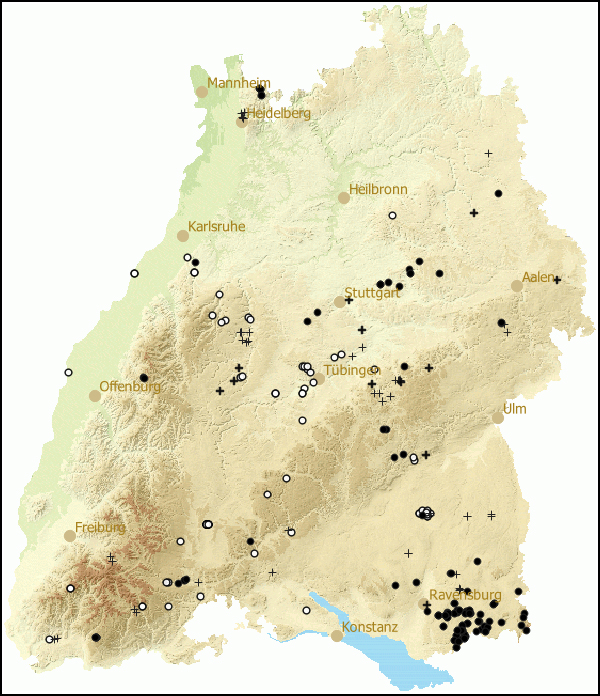 Verbreitung Vertigo substriata in Baden-Wuerttemberg