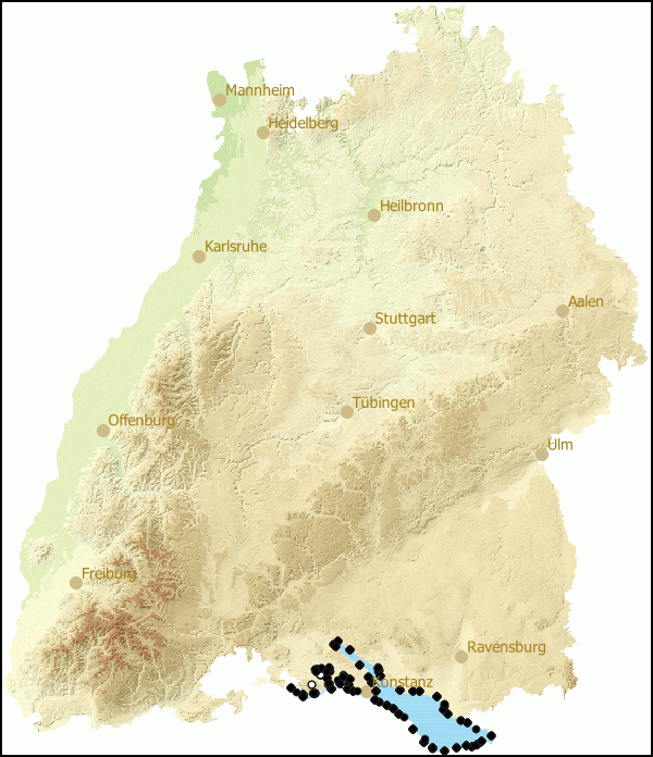 Verbreitung Viviparus ater in Baden-Wuerttemberg