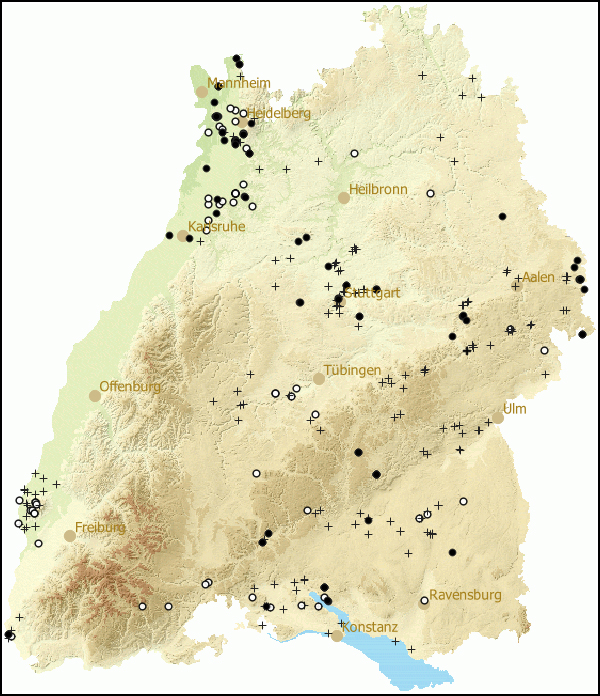 Verbreitung Xerolenta obvia in Baden-Wuerttemberg