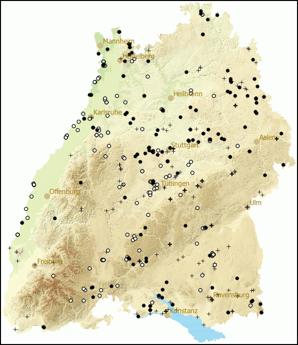 Verbreitung Zonitoides nitidus in Baden-Wuerttemberg